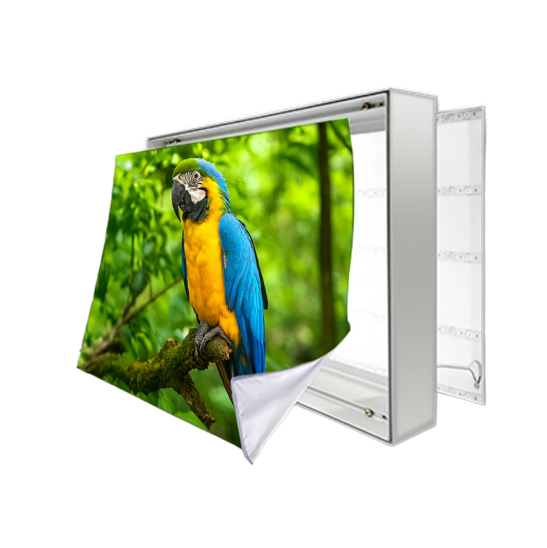 Lightbox değişebilir kumaş ve iç LED yapı – Meridyen Ajans