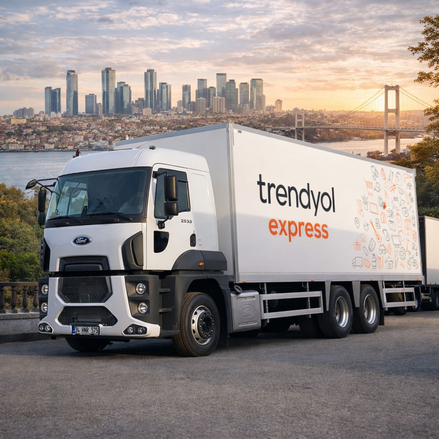 Trendyol Express kamyon araç giydirme – Meridyen Ajans